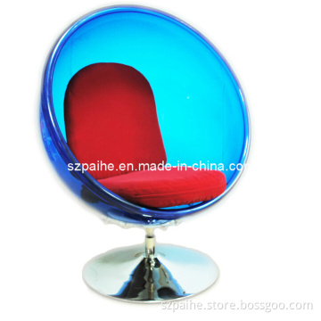 Perspex Glass Swivel Rubber Soled Bubble Chair